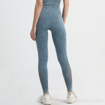 leggings attillati nudi sportivi a vita alta